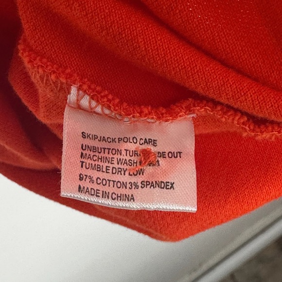 Clemson Tigers Southern Tide Skipjack Polo Men Large ORANGE Cotton Stretch Paw - Picture 8 of 10